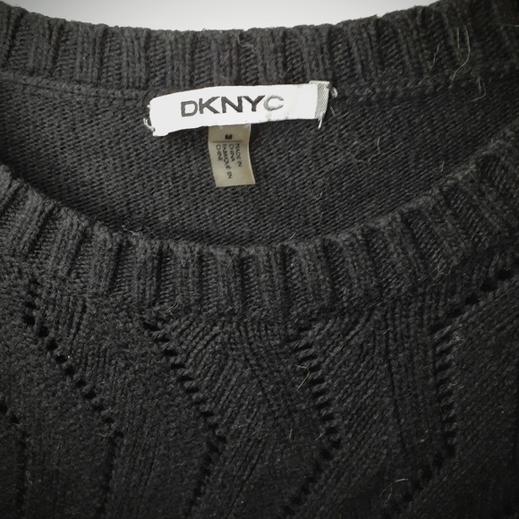 DKNY Medium Black Soft Cable Knit Sweater - Picture 3 of 3